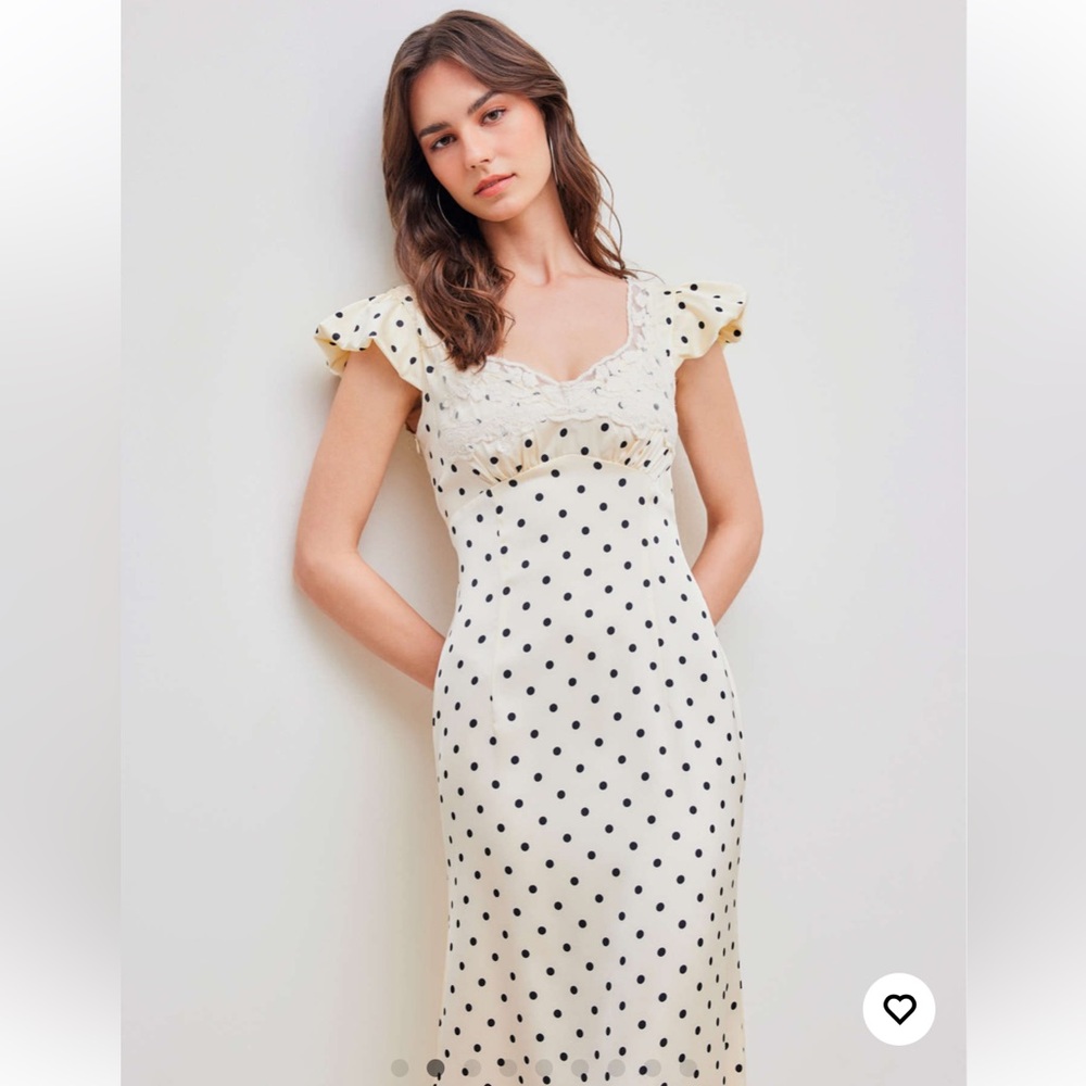 Thirty Thirty LA Ivory & Black Polka Dot Lace Maxi Dress - Picture 2 of 4